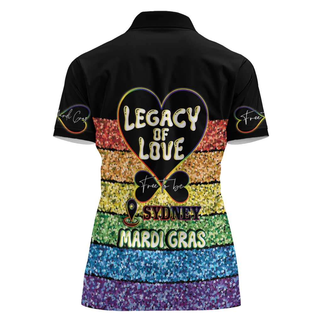 Free To Be Sydney Mardi Gras Women Polo Shirt Legacy Of Love