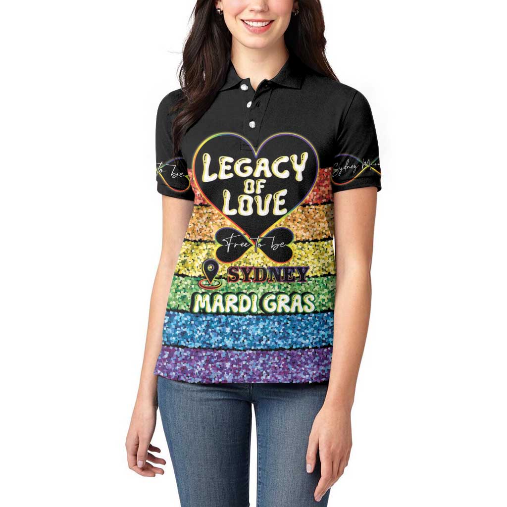 Free To Be Sydney Mardi Gras Women Polo Shirt Legacy Of Love
