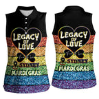 Free To Be Sydney Mardi Gras Women Sleeveless Polo Shirt Legacy Of Love