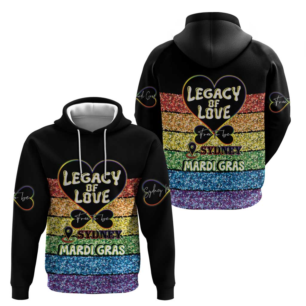 Free To Be Sydney Mardi Gras Zip Hoodie Legacy Of Love