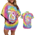 First Sydney Madri Gras Australia Couples Matching Off Shoulder Short Dress and Hawaiian Shirt 78ers Still Out And Proud