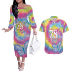 First Sydney Madri Gras Australia Couples Matching Off The Shoulder Long Sleeve Dress and Hawaiian Shirt 78ers Still Out And Proud
