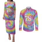 First Sydney Madri Gras Australia Couples Matching Puletasi and Long Sleeve Button Shirt 78ers Still Out And Proud