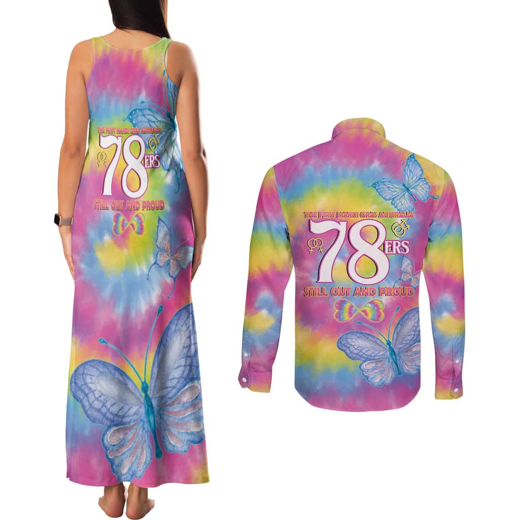 First Sydney Madri Gras Australia Couples Matching Tank Maxi Dress and Long Sleeve Button Shirt 78ers Still Out And Proud
