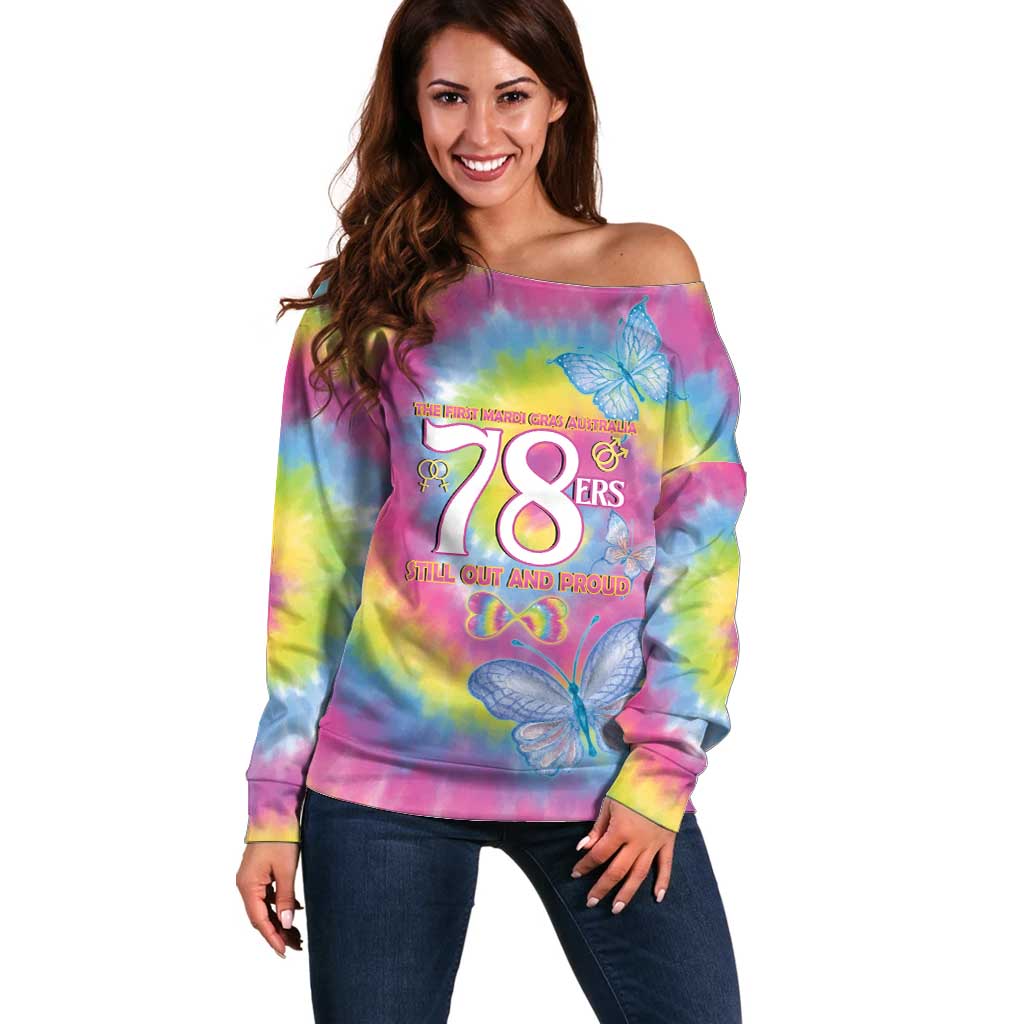 First Sydney Madri Gras Australia Off Shoulder Sweater 78ers Still Out And Proud