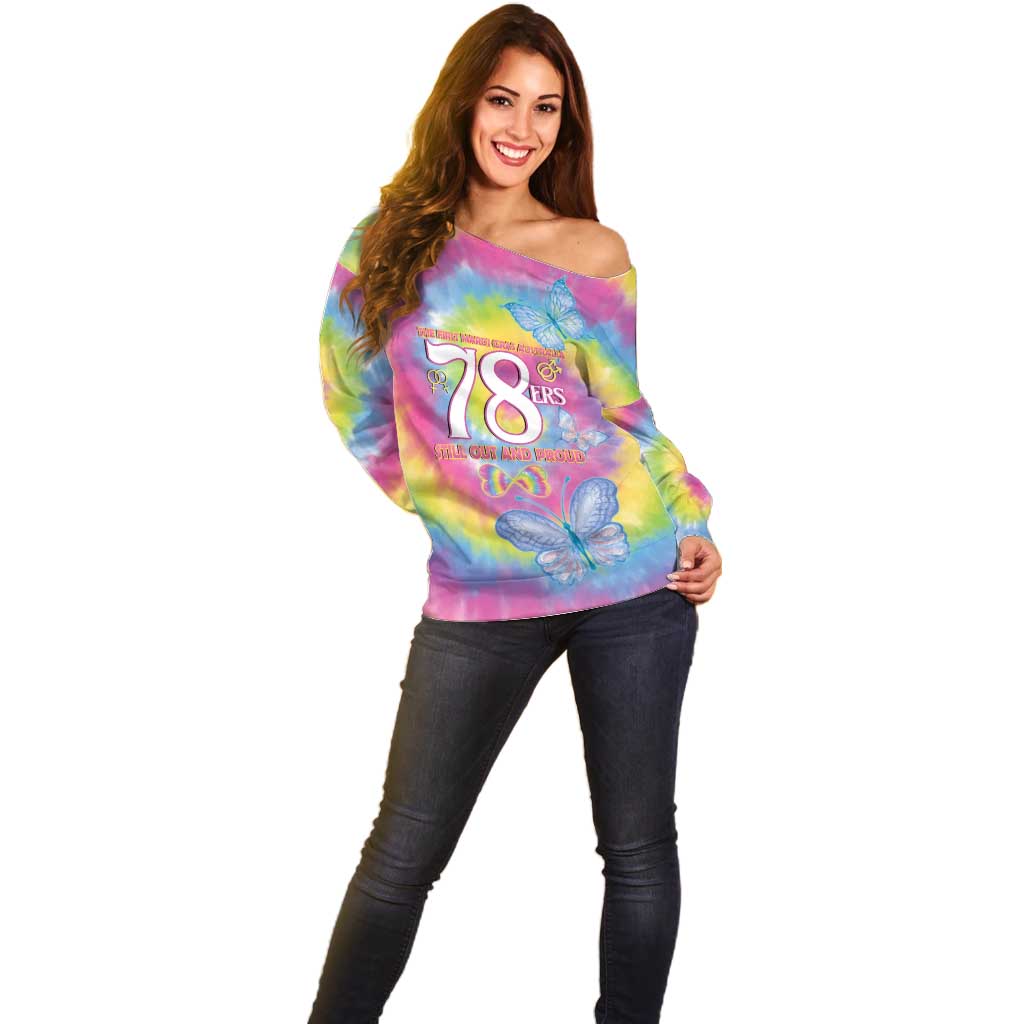 First Sydney Madri Gras Australia Off Shoulder Sweater 78ers Still Out And Proud