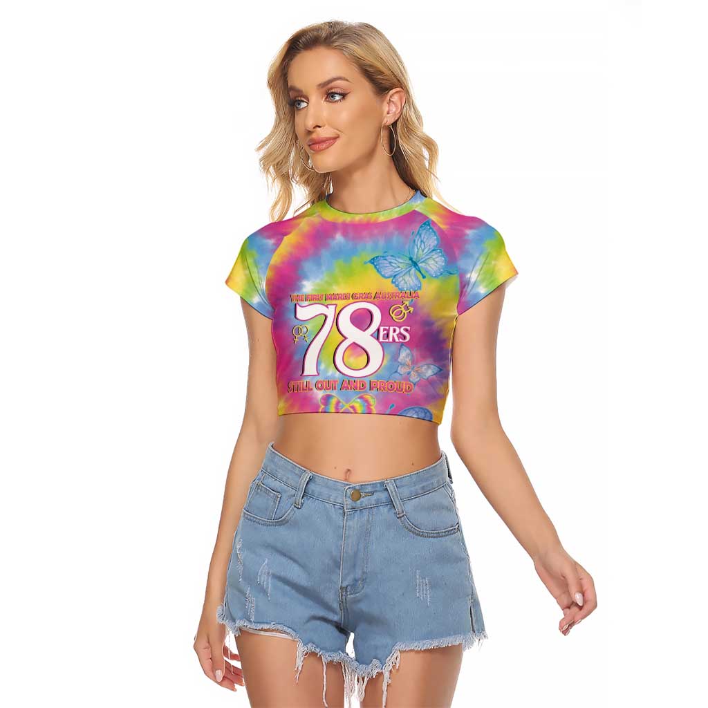 First Sydney Madri Gras Australia Raglan Cropped T Shirt 78ers Still Out And Proud