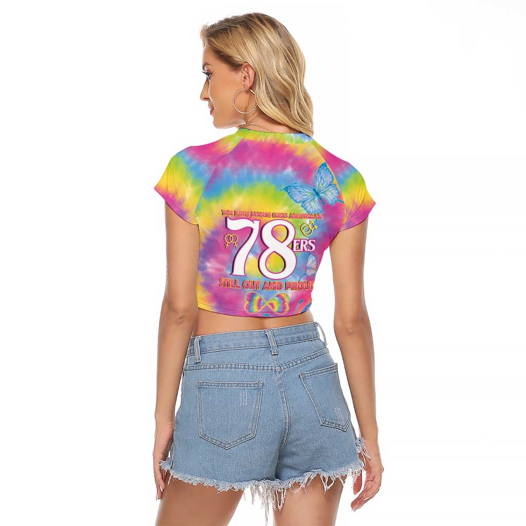 First Sydney Madri Gras Australia Raglan Cropped T Shirt 78ers Still Out And Proud