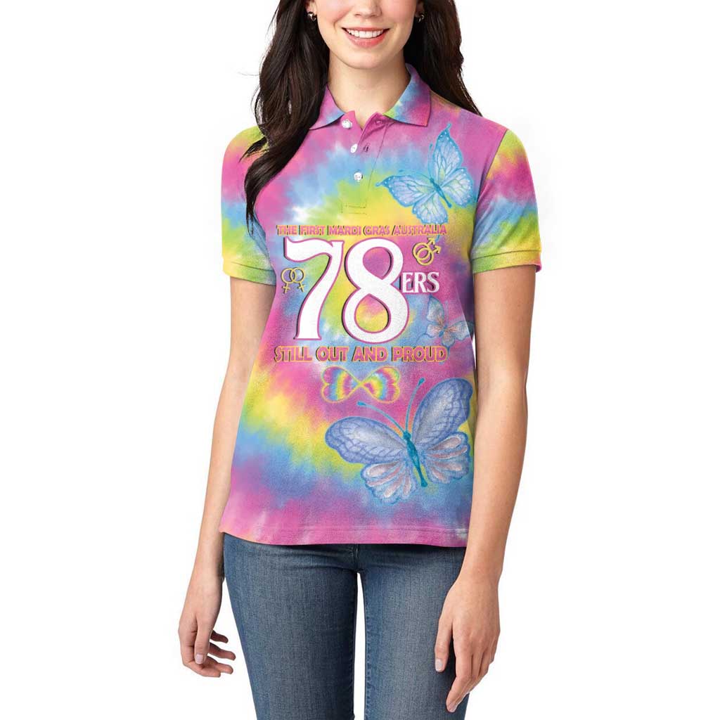 First Sydney Madri Gras Australia Women Polo Shirt 78ers Still Out And Proud