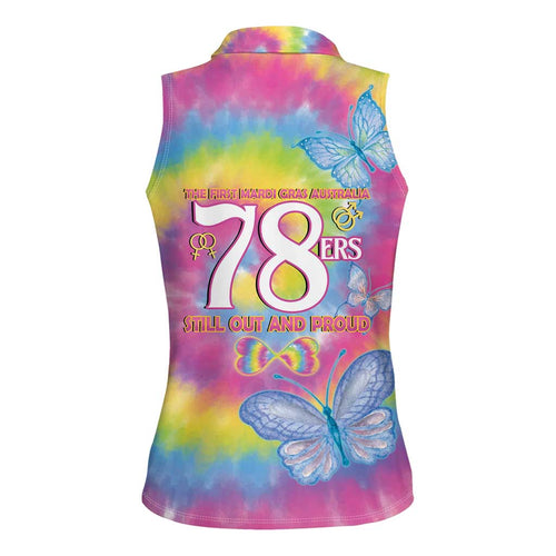First Sydney Madri Gras Australia Women Sleeveless Polo Shirt 78ers Still Out And Proud