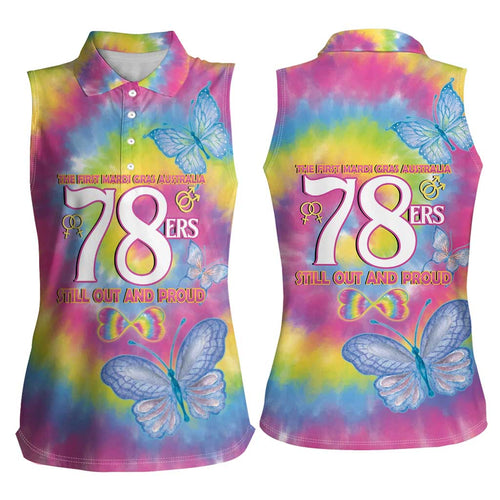 First Sydney Madri Gras Australia Women Sleeveless Polo Shirt 78ers Still Out And Proud