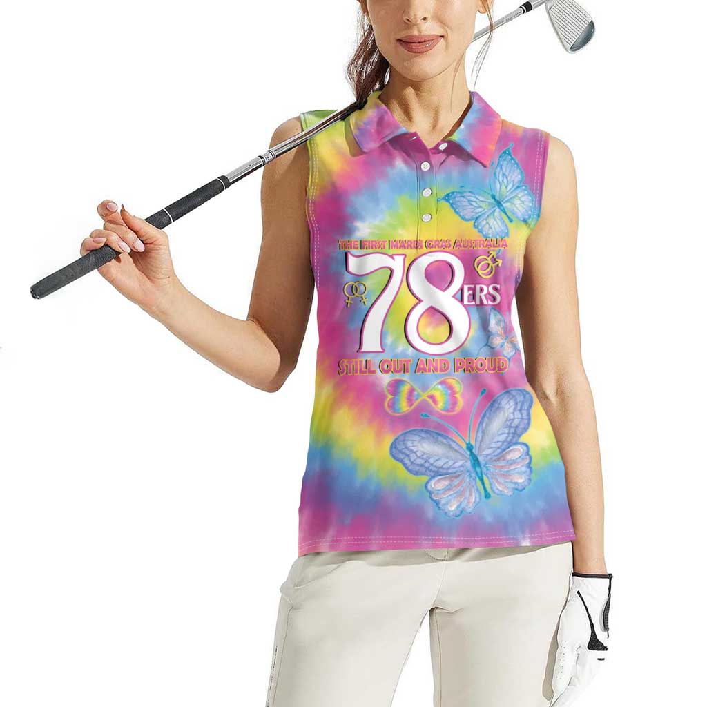 First Sydney Madri Gras Australia Women Sleeveless Polo Shirt 78ers Still Out And Proud