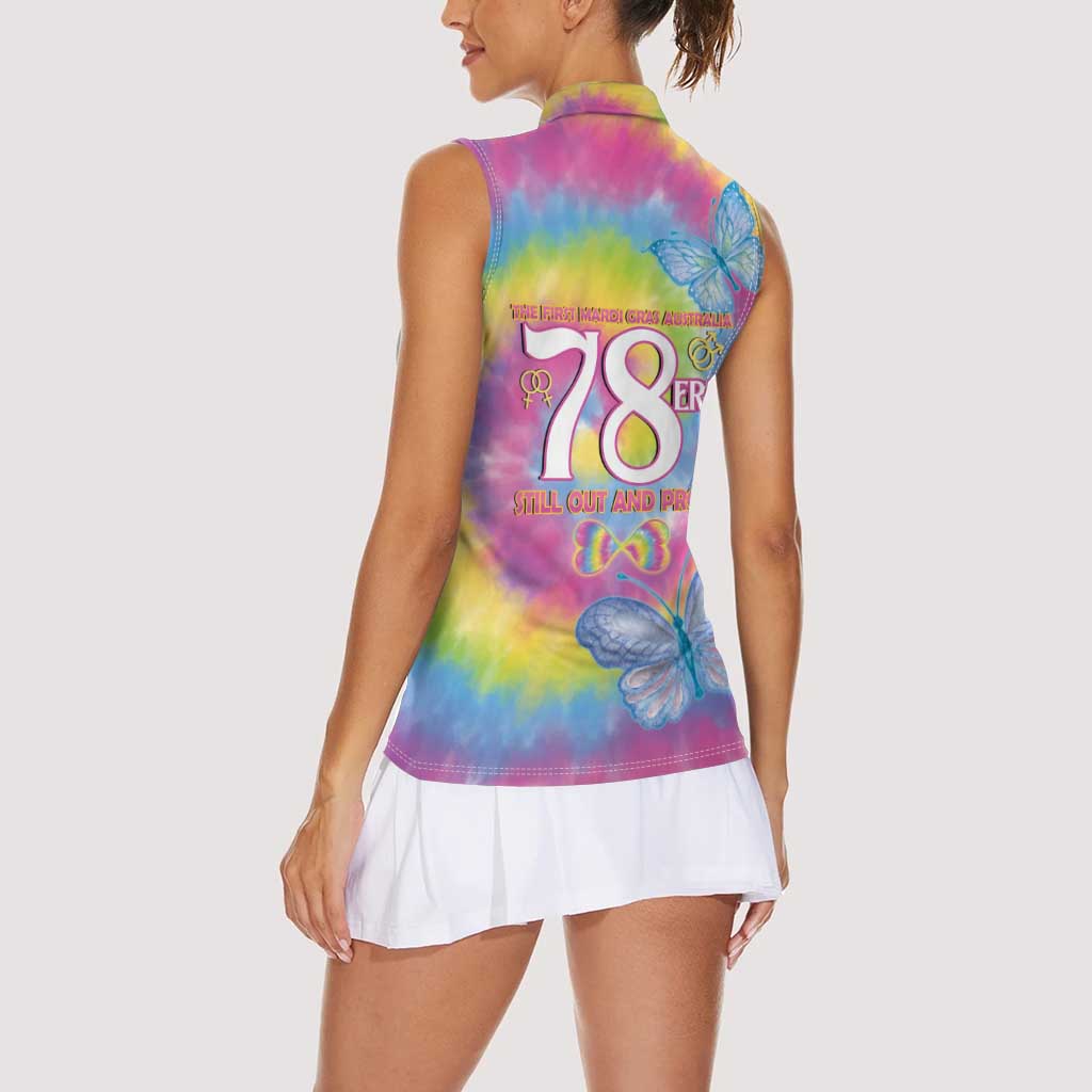 First Sydney Madri Gras Australia Women Sleeveless Polo Shirt 78ers Still Out And Proud