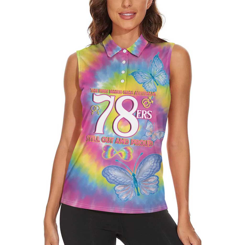 First Sydney Madri Gras Australia Women Sleeveless Polo Shirt 78ers Still Out And Proud