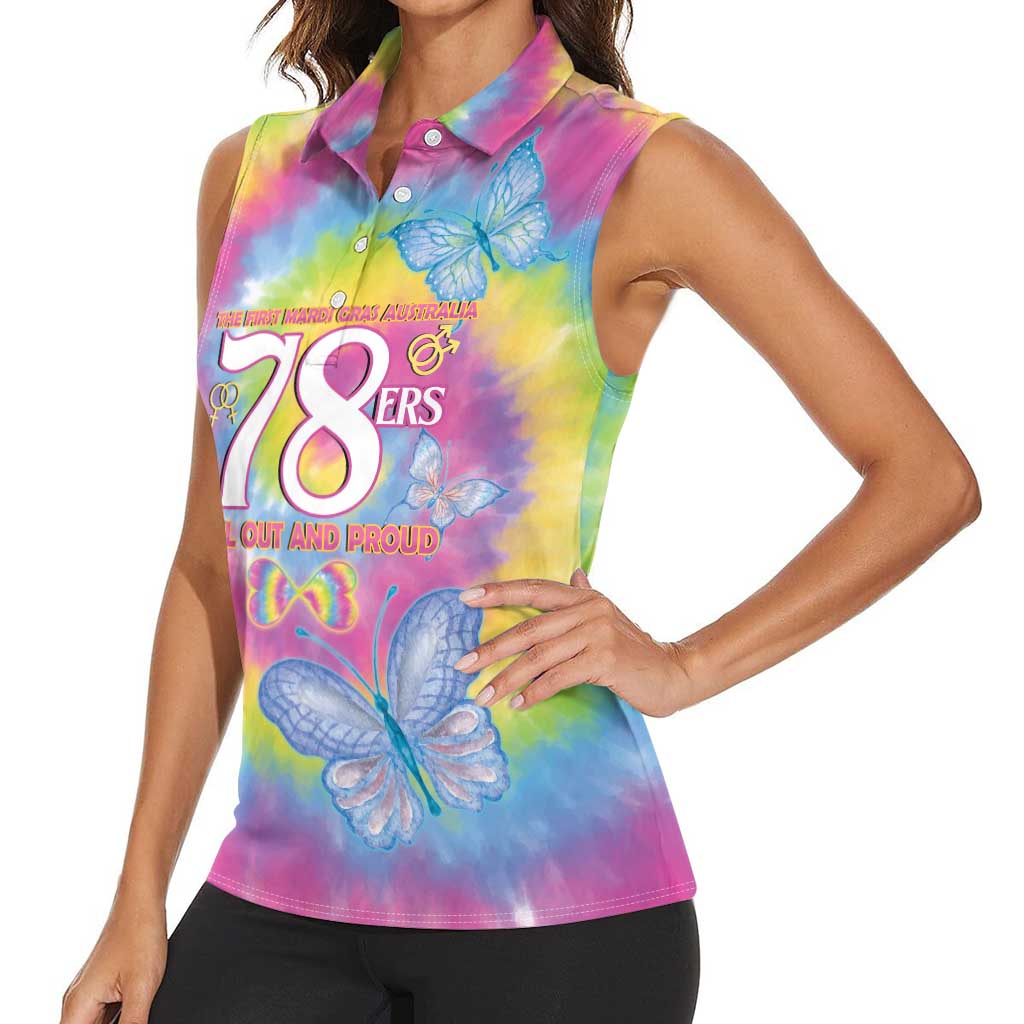 First Sydney Madri Gras Australia Women Sleeveless Polo Shirt 78ers Still Out And Proud
