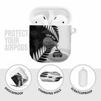 New Zealand Silver Fern Curling Personalised AirPods Case Aotearoa Kiwi Ponga Black White Version - Aussie Hoodie
