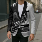 New Zealand Silver Fern Curling Personalised Blazer Aotearoa Kiwi Ponga Black White Version - Aussie Hoodie