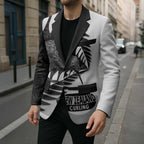 New Zealand Silver Fern Curling Personalised Blazer Aotearoa Kiwi Ponga Black White Version - Aussie Hoodie