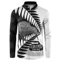 New Zealand Silver Fern Curling Personalised Button Sweatshirt Aotearoa Kiwi Ponga Black White Version - Aussie Hoodie