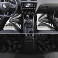 New Zealand Silver Fern Curling Personalised Car Mats Aotearoa Kiwi Ponga Black White Version - Aussie Hoodie