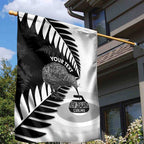 New Zealand Silver Fern Curling Personalised Garden Flag Aotearoa Kiwi Ponga Black White Version - Aussie Hoodie