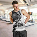 New Zealand Silver Fern Curling Personalised Men Tank Top Aotearoa Kiwi Ponga Black White Version - Aussie Hoodie