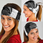 New Zealand Silver Fern Curling Personalised Neck Gaiter Aotearoa Kiwi Ponga Black White Version - Aussie Hoodie