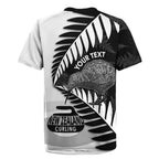 New Zealand Silver Fern Curling Personalised Rugby Jersey Aotearoa Kiwi Ponga Black White Version - Aussie Hoodie