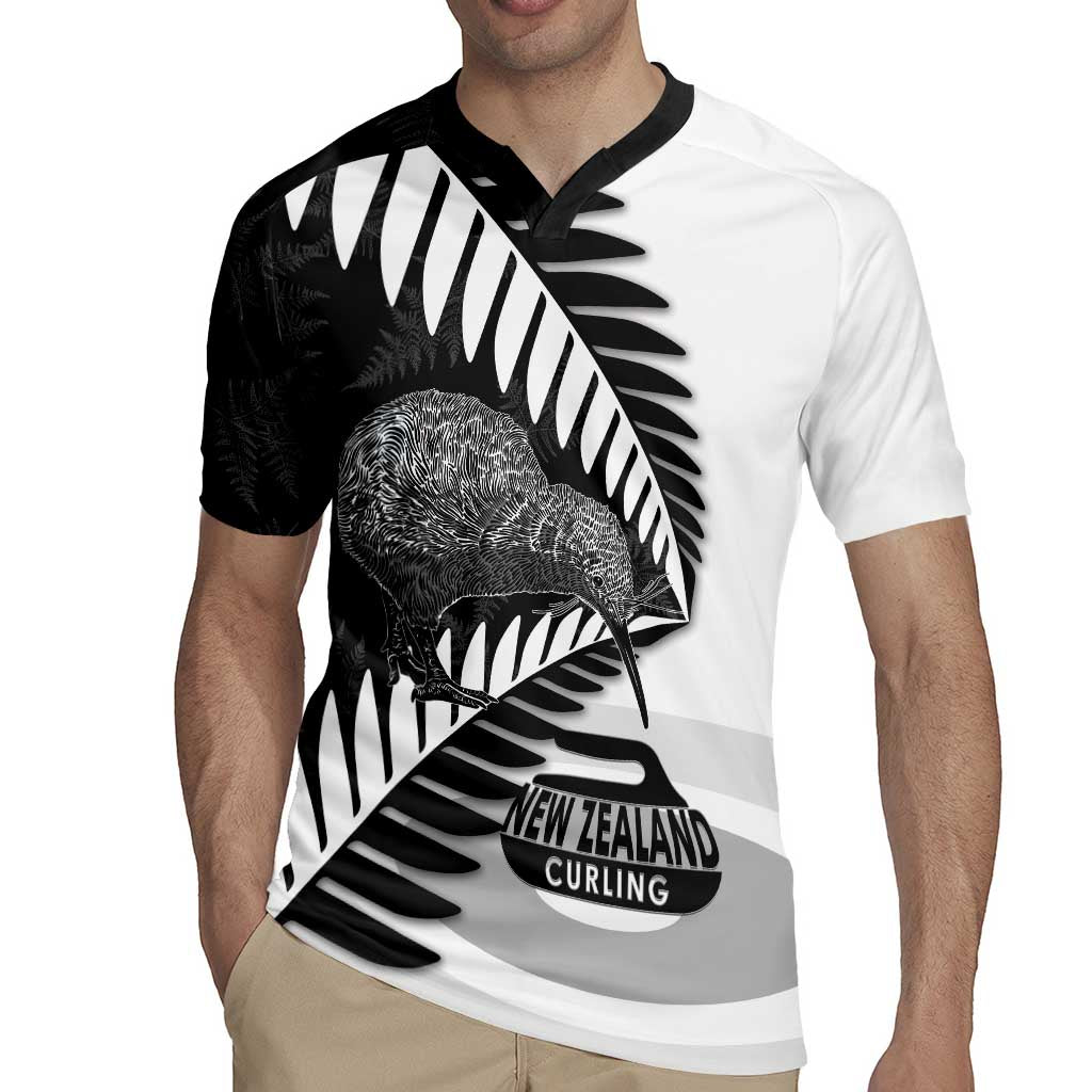 New Zealand Silver Fern Curling Personalised Rugby Jersey Aotearoa Kiwi Ponga Black White Version - Aussie Hoodie