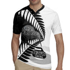 New Zealand Silver Fern Curling Personalised Rugby Jersey Aotearoa Kiwi Ponga Black White Version - Aussie Hoodie