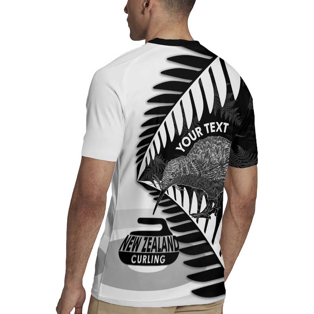 New Zealand Silver Fern Curling Personalised Rugby Jersey Aotearoa Kiwi Ponga Black White Version - Aussie Hoodie