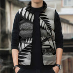 New Zealand Silver Fern Curling Personalised Sleeveless Puffer Jacket Aotearoa Kiwi Ponga Black White Version - Aussie Hoodie