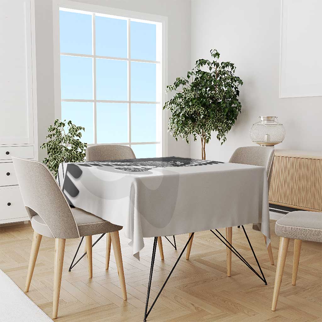 New Zealand Silver Fern Curling Personalised Tablecloth Aotearoa Kiwi Ponga Black White Version - Aussie Hoodie