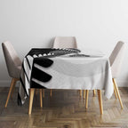 New Zealand Silver Fern Curling Personalised Tablecloth Aotearoa Kiwi Ponga Black White Version - Aussie Hoodie