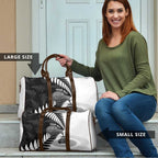 New Zealand Silver Fern Curling Personalised Travel Bag Aotearoa Kiwi Ponga Black White Version - Aussie Hoodie