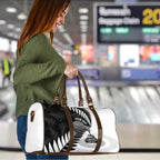 New Zealand Silver Fern Curling Personalised Travel Bag Aotearoa Kiwi Ponga Black White Version - Aussie Hoodie