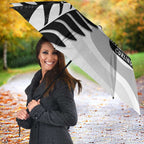 New Zealand Silver Fern Curling Personalised Umbrella Aotearoa Kiwi Ponga Black White Version - Aussie Hoodie