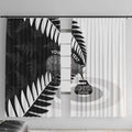 New Zealand Silver Fern Curling Personalised Window Curtain Aotearoa Kiwi Ponga Black White Version - Aussie Hoodie