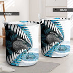 New Zealand Silver Fern Curling Personalised Laundry Basket Aotearoa Kiwi Ponga Paua Shell Version - Aussie Hoodie