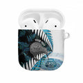 New Zealand Silver Fern Curling Personalised AirPods Case Aotearoa Kiwi Ponga Paua Shell Version - Aussie Hoodie