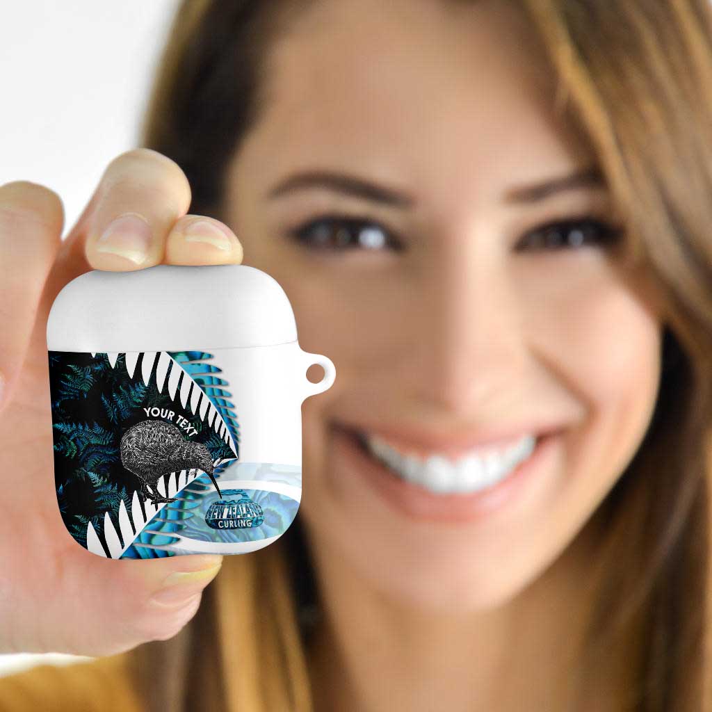 New Zealand Silver Fern Curling Personalised AirPods Case Aotearoa Kiwi Ponga Paua Shell Version - Aussie Hoodie