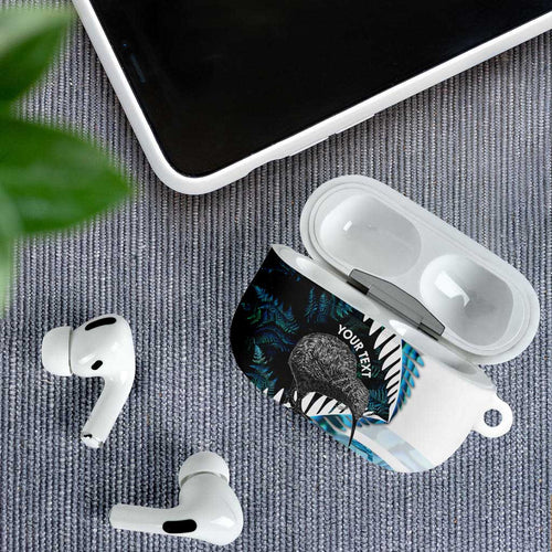 New Zealand Silver Fern Curling Personalised AirPods Case Aotearoa Kiwi Ponga Paua Shell Version - Aussie Hoodie