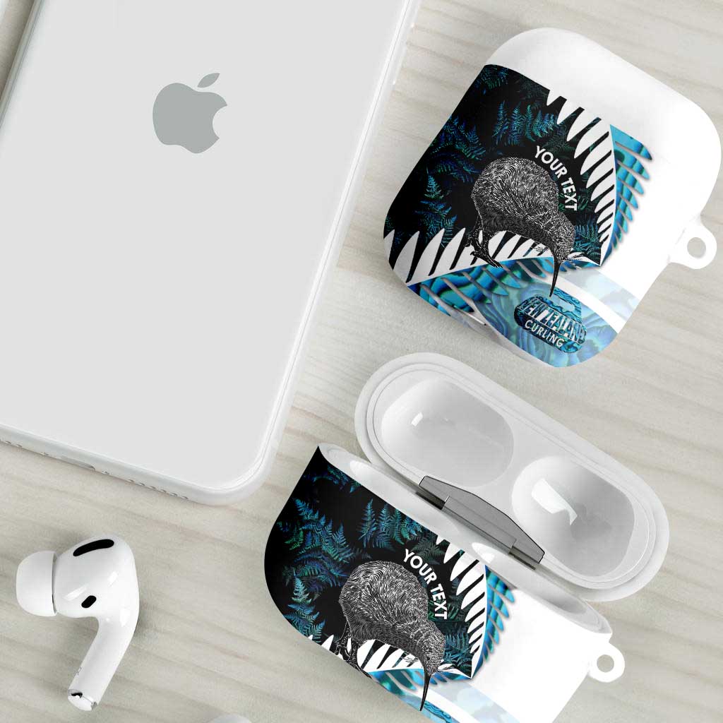 New Zealand Silver Fern Curling Personalised AirPods Case Aotearoa Kiwi Ponga Paua Shell Version - Aussie Hoodie