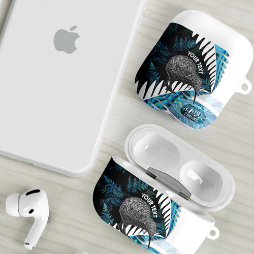 New Zealand Silver Fern Curling Personalised AirPods Case Aotearoa Kiwi Ponga Paua Shell Version - Aussie Hoodie