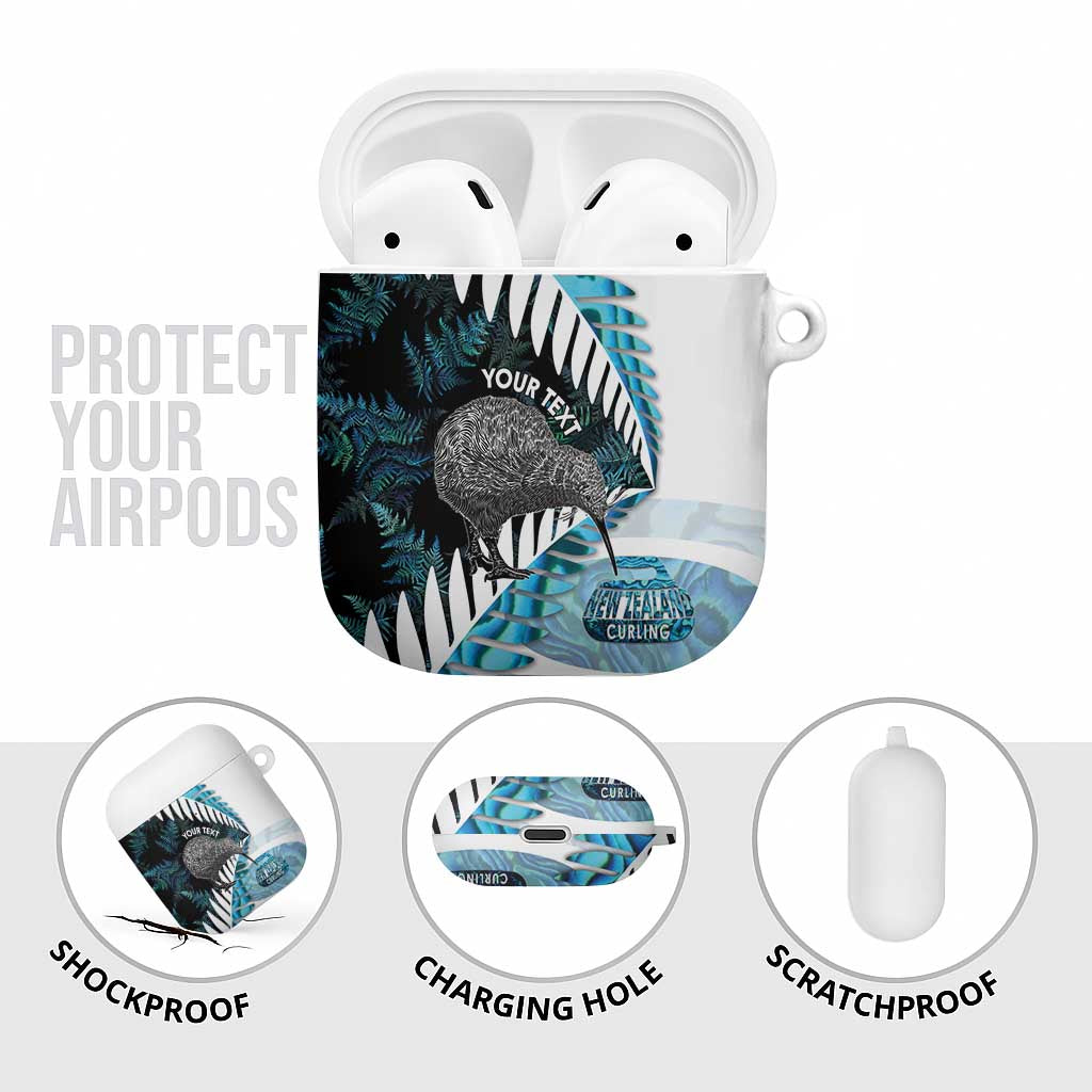 New Zealand Silver Fern Curling Personalised AirPods Case Aotearoa Kiwi Ponga Paua Shell Version - Aussie Hoodie