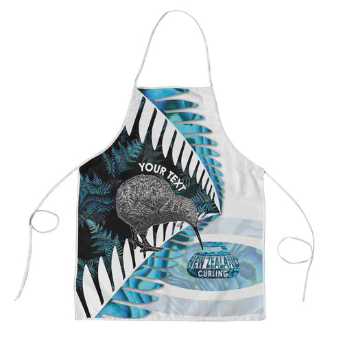 New Zealand Silver Fern Curling Personalised Apron Aotearoa Kiwi Ponga Paua Shell Version - Aussie Hoodie