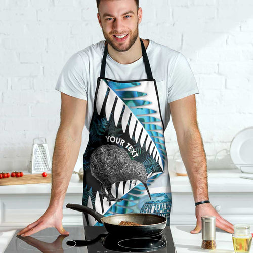 New Zealand Silver Fern Curling Personalised Apron Aotearoa Kiwi Ponga Paua Shell Version - Aussie Hoodie