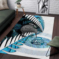 New Zealand Silver Fern Curling Personalised Area Rug Aotearoa Kiwi Ponga Paua Shell Version - Aussie Hoodie
