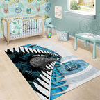 New Zealand Silver Fern Curling Personalised Area Rug Aotearoa Kiwi Ponga Paua Shell Version - Aussie Hoodie