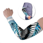 New Zealand Silver Fern Curling Personalised Arm Sleeves Aotearoa Kiwi Ponga Paua Shell Version - Aussie Hoodie